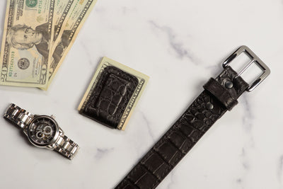 Black Alligator Cash Clip - Bullhide Belts