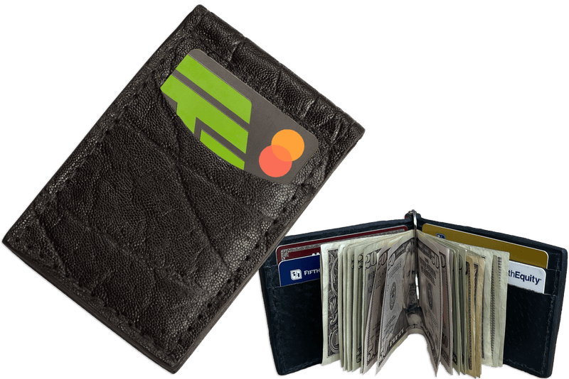 Black Elephant Bifold Slim Profile Wallet With Money Clip - Bullhide Belts