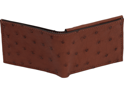 Brown Ostrich Full Quill Luxury Designer Exotic Bifold Wallet With Flip Up ID Window **SHIPS APRIL 8th** - BullhideBelts.com