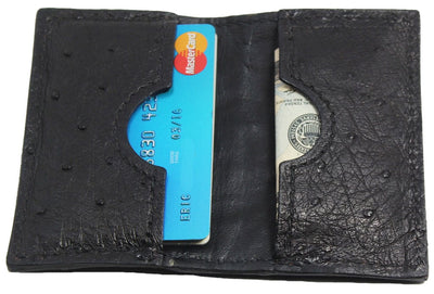 Bullhide Belts Black Ostrich Credit Card & Business Card Wallet