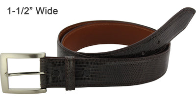 Brown Lizard Skin Designer Full Grain Leather Belt (Allow Approx. 4 Weeks To Ship) - Bullhide Belts