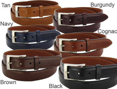 Navy Blue Italian Calf Leather Designer Full Grain Leather Belt (Allow Approx. 4 Weeks To Ship) - Bullhide Belts