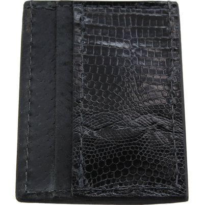 Black Lizard Money Clip Wallet With Credit Card Slots - Bullhide Belts