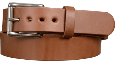 The Eastwood: Men's Caramel Tan Non Stitched Leather Belt Max Thick 1.50" - Bullhide Belts