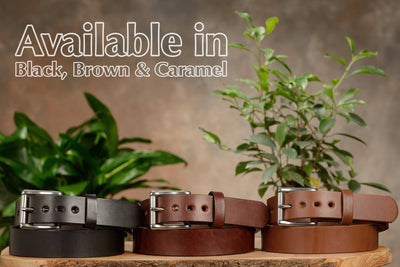 The Eastwood: Men's Caramel Tan Non Stitched Leather Belt Max Thick 1.50" - Bullhide Belts