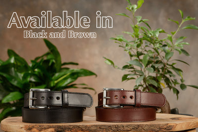 The Eastwood: Men's Brown Stitched Leather Belt Max Thick 1.50" - Bullhide Belts