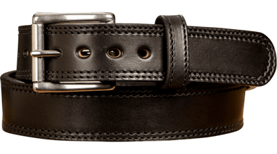 The Eastwood: Men's Black Double Stitched Leather Belt Max Thick 1.50" - Bullhide Belts
