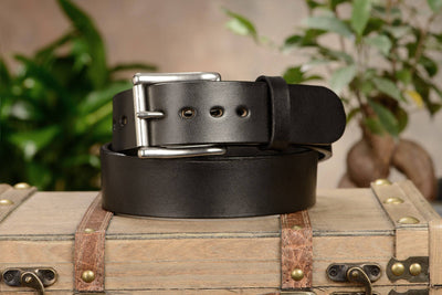 The Eastwood: Men's Black Non Stitched Leather Belt Max Thick 1.75" Extra Wide - Bullhide Belts