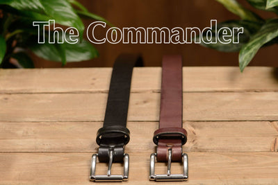 The Commander: Men's Black Non Stitched Leather Belt 1.25" - Bullhide Belts