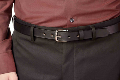 The Colt: Men's Black Non Stitched Leather Belt Petite Width 1.00" - Bullhide Belts