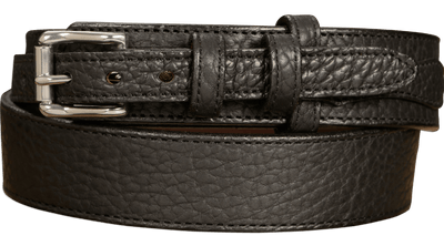 The Forester: Men's Black Stitched American Bison Ranger Leather Belt 1.50" - Bullhide Belts