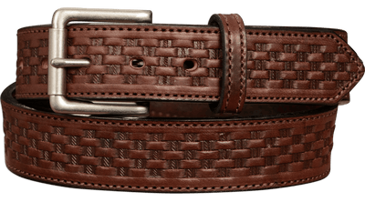 The Maverick: Brown Stitched Basket Weave 1.50" - Bullhide Belts