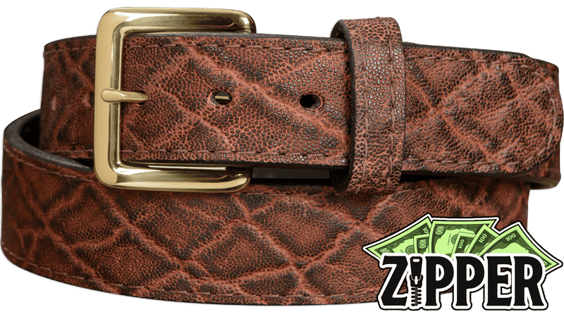 Dragon Fire Elephant Money Belt With 25" Zipper - Bullhide Belts