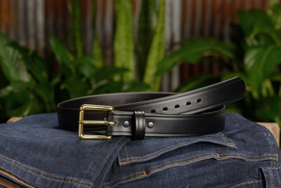 The Hercules Belt™ -  Black Max Thick With Brass Buckle 1.50" (H505BK) - Bullhide Belts