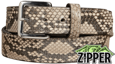 Python Snakeskin Money Belt With 25" Zipper - Bullhide Belts