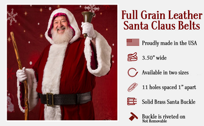 The Santa Claus: Black Premium Leather Oak Leaf Embossed 3.50" Professional Belt - BullhideBelts.com