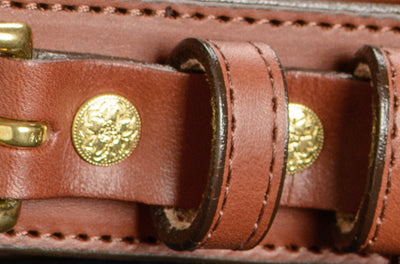 Brass With Floral Embossing Chicago Screws - Bullhide Belts