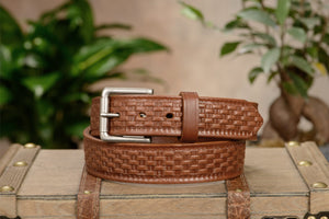 Brown Leather Belt for Men - French Manufacturing