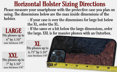 Brown Deluxe Leather Horizontal Cellphone Holster Case - BullhideBelts.com