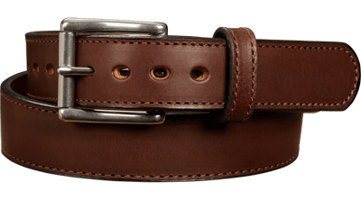 The Norris: Men's Brown Stitched Leather Belt Max Thick With Steel Core 1.50" - Bullhide Belts