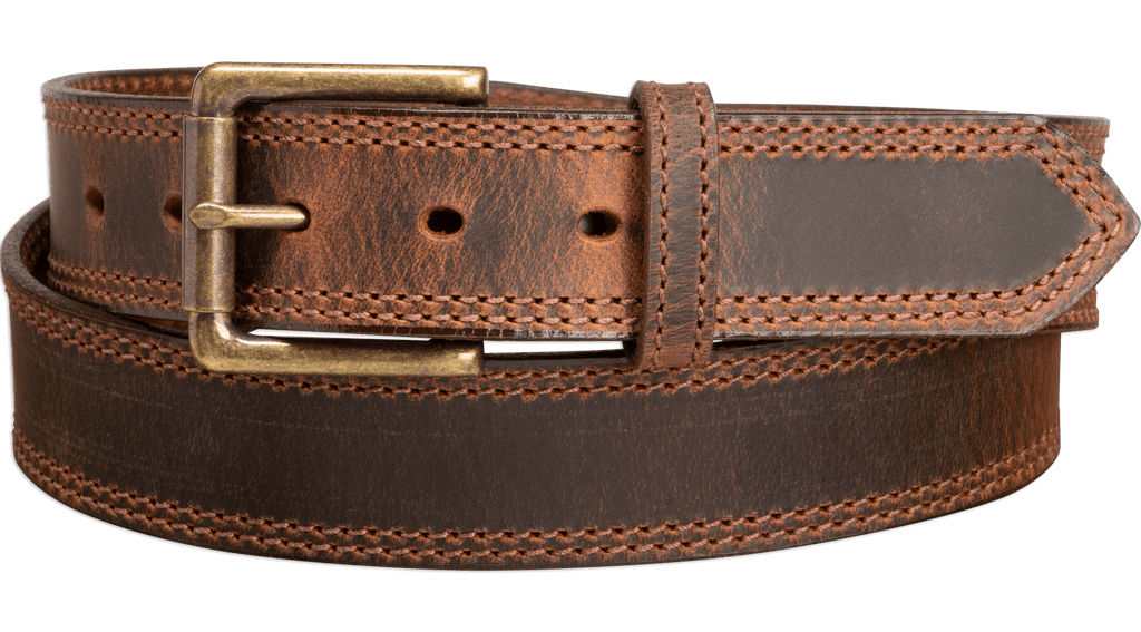 The Crazy Horse: Men's Oil Tanned Double Stitched Leather Belt