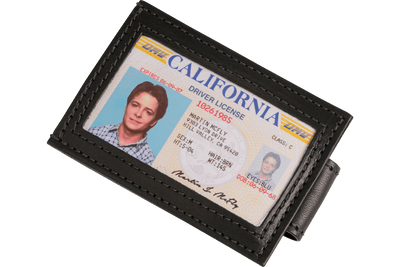 Black Premium Leather Slim ID Wallet With Magnetic Money Clip - BullhideBelts.com