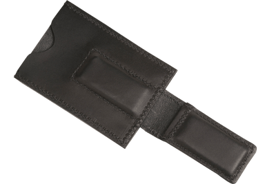 Black Premium Leather Slim ID Wallet With Magnetic Money Clip - BullhideBelts.com
