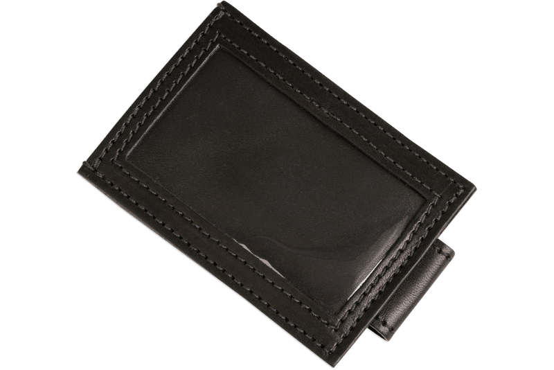 Black Premium Leather Slim ID Wallet With Magnetic Money Clip - BullhideBelts.com
