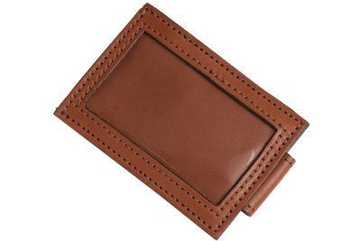 Medium Brown Premium Leather Slim ID Wallet With Magnetic Money Clip - BullhideBelts.com