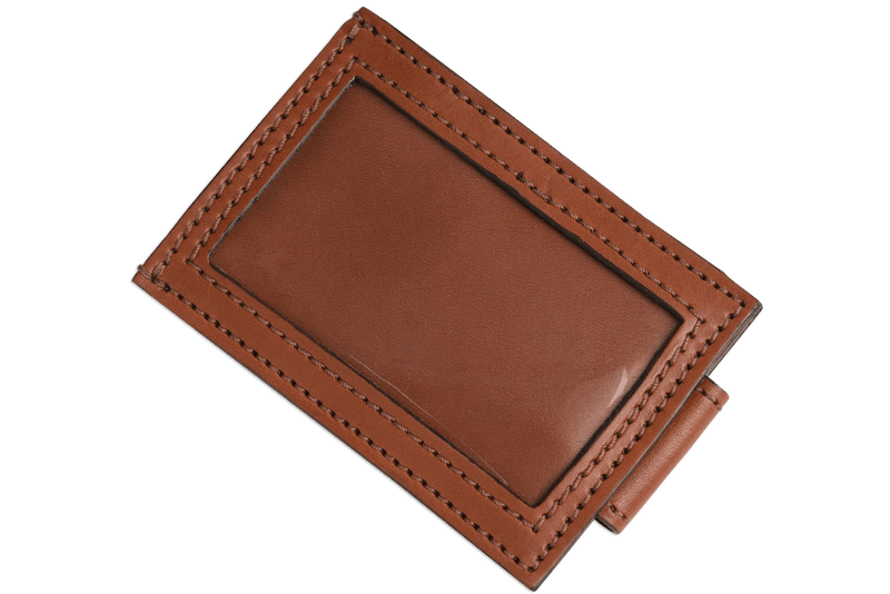 Medium Brown Premium Leather Slim ID Wallet With Magnetic Money Clip - BullhideBelts.com