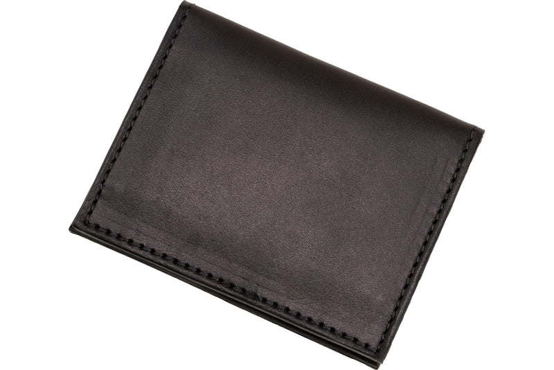 Black Premium Leather Bifold Credit Card Wallet With ID Window - BullhideBelts.com