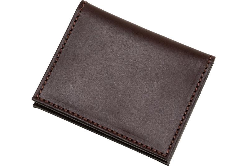 Brown Premium Leather Bifold Credit Card Wallet With ID Window - BullhideBelts.com
