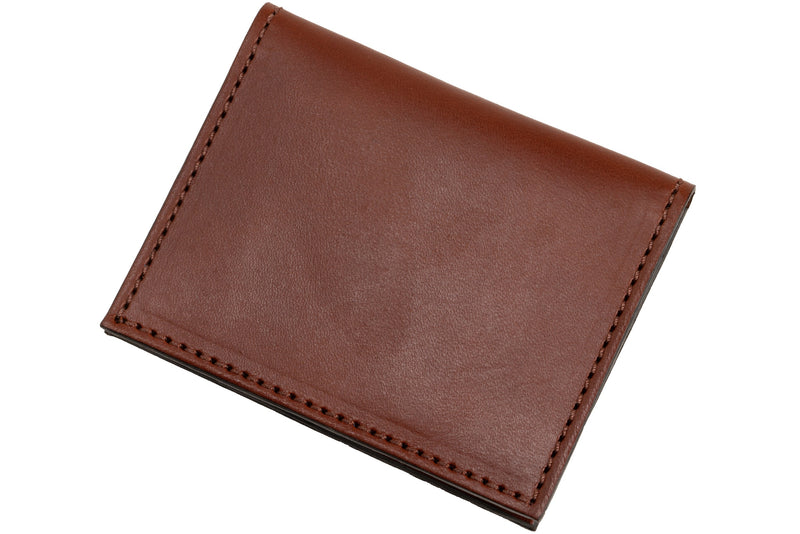 Medium Brown Premium Leather Bifold Credit Card Wallet With ID Window - BullhideBelts.com