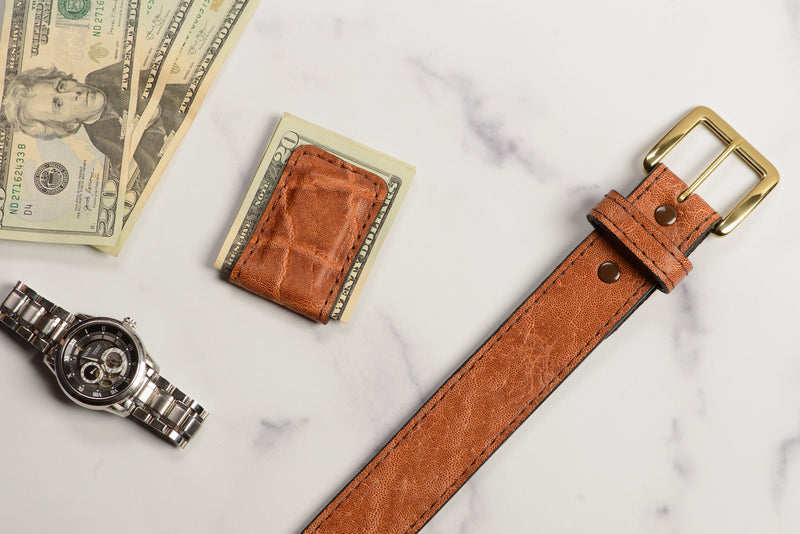 Caramel Brown Elephant Cash Clip - Bullhide Belts
