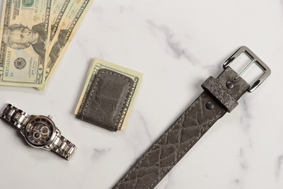 Charcoal Gray Elephant Cash Clip - Bullhide Belts