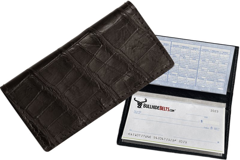 Black Alligator Checkbook Cover - Bullhide Belts