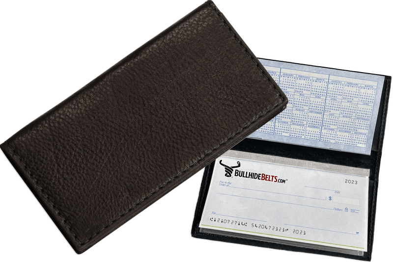 Black American Bison Checkbook Cover - Bullhide Belts