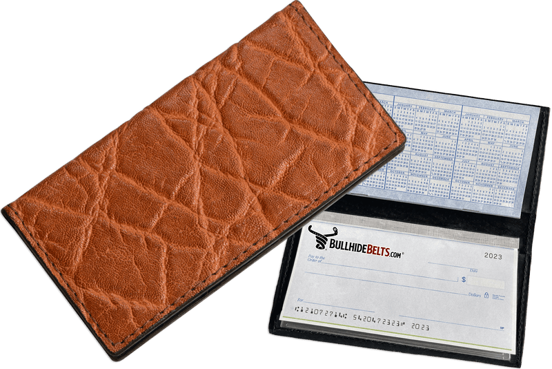 Caramel Brown Elephant Checkbook Cover - Bullhide Belts