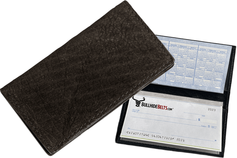 Black Hippopotamus Checkbook Cover - Bullhide Belts