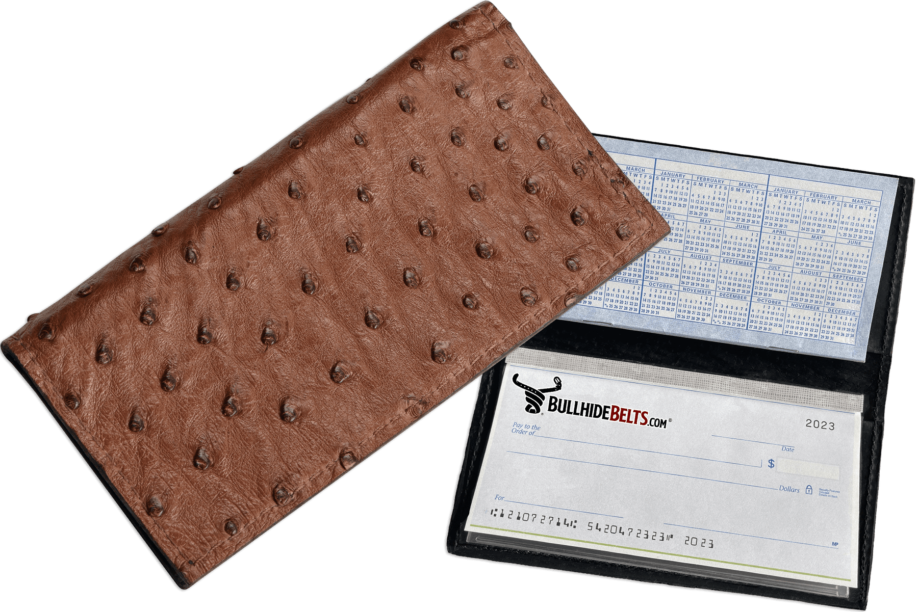 Brown Genuine Ostrich Leather Wallets