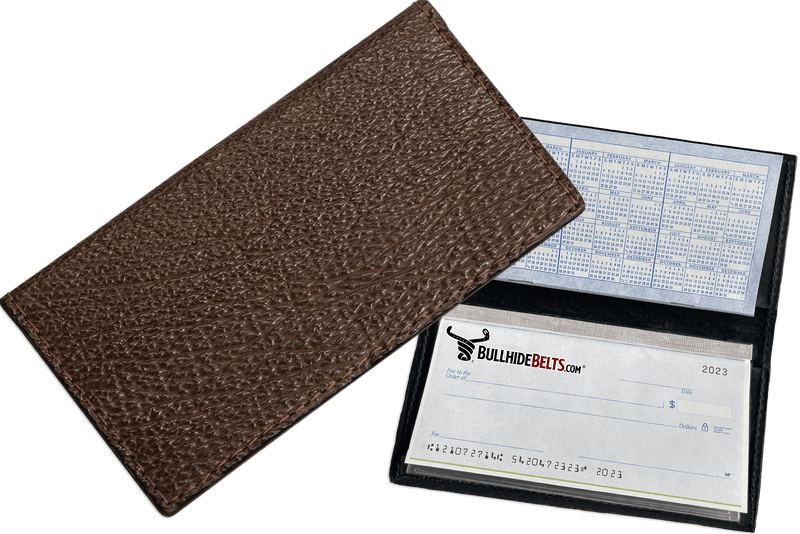 Brown Shark Checkbook Cover - Bullhide Belts