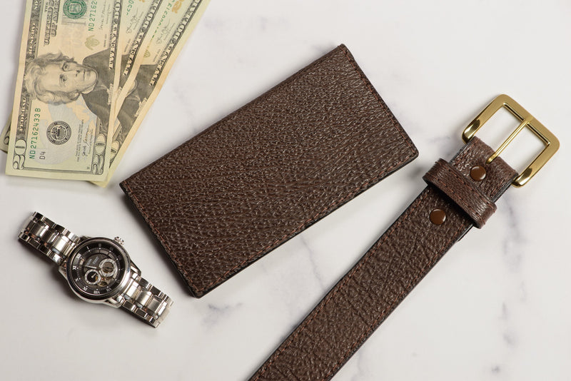 Brown Shark Checkbook Cover - Bullhide Belts