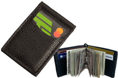 Black Bison Bifold Slim Profile Wallet With Money Clip - Bullhide Belts