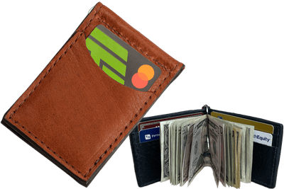 Brown Bison Bifold Slim Profile Wallet With Money Clip - Bullhide Belts