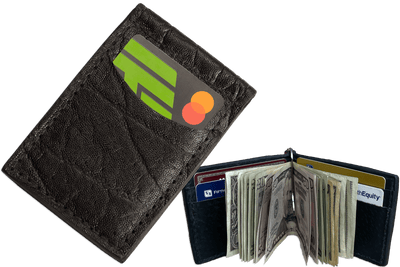 Black Elephant Bifold Slim Profile Wallet With Money Clip - Bullhide Belts