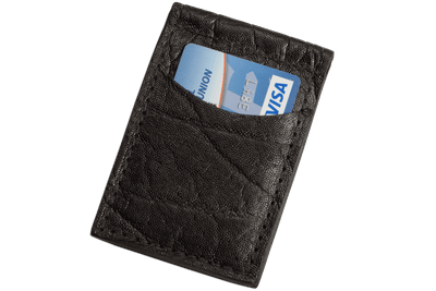 Black Elephant Bifold Slim Profile Wallet With Money Clip - Bullhide Belts