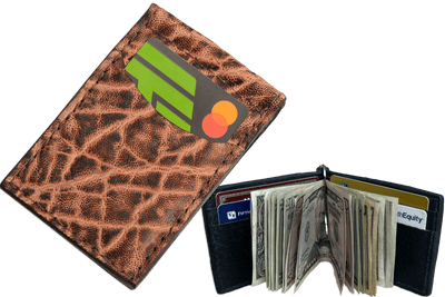 Rustic Brown Elephant Bifold Slim Profile Wallet With Money Clip - Bullhide Belts