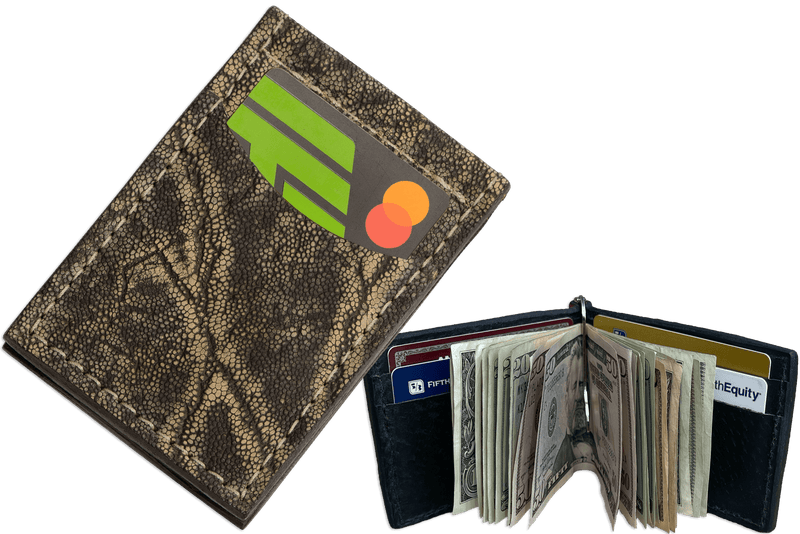 Tree Bark Elephant Bifold Slim Profile Wallet With Money Clip - Bullhide Belts