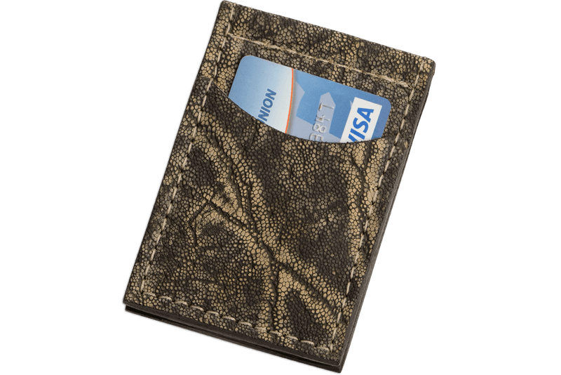 Tree Bark Elephant Bifold Slim Profile Wallet With Money Clip - Bullhide Belts