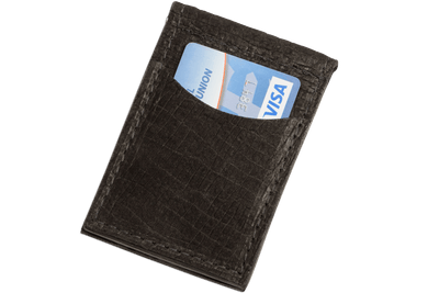 Black Hippopotamus Bifold Slim Profile Wallet With Money Clip - Bullhide Belts